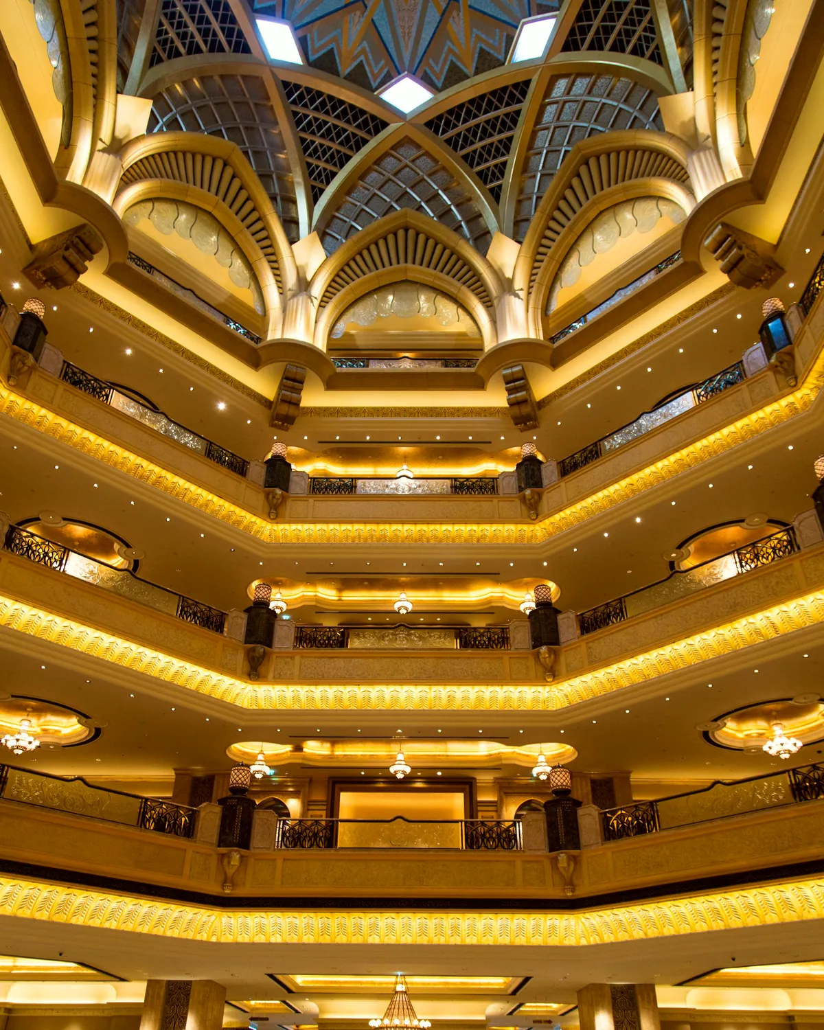 The gilded atrium of Emirates Palace, Abu Dhabi