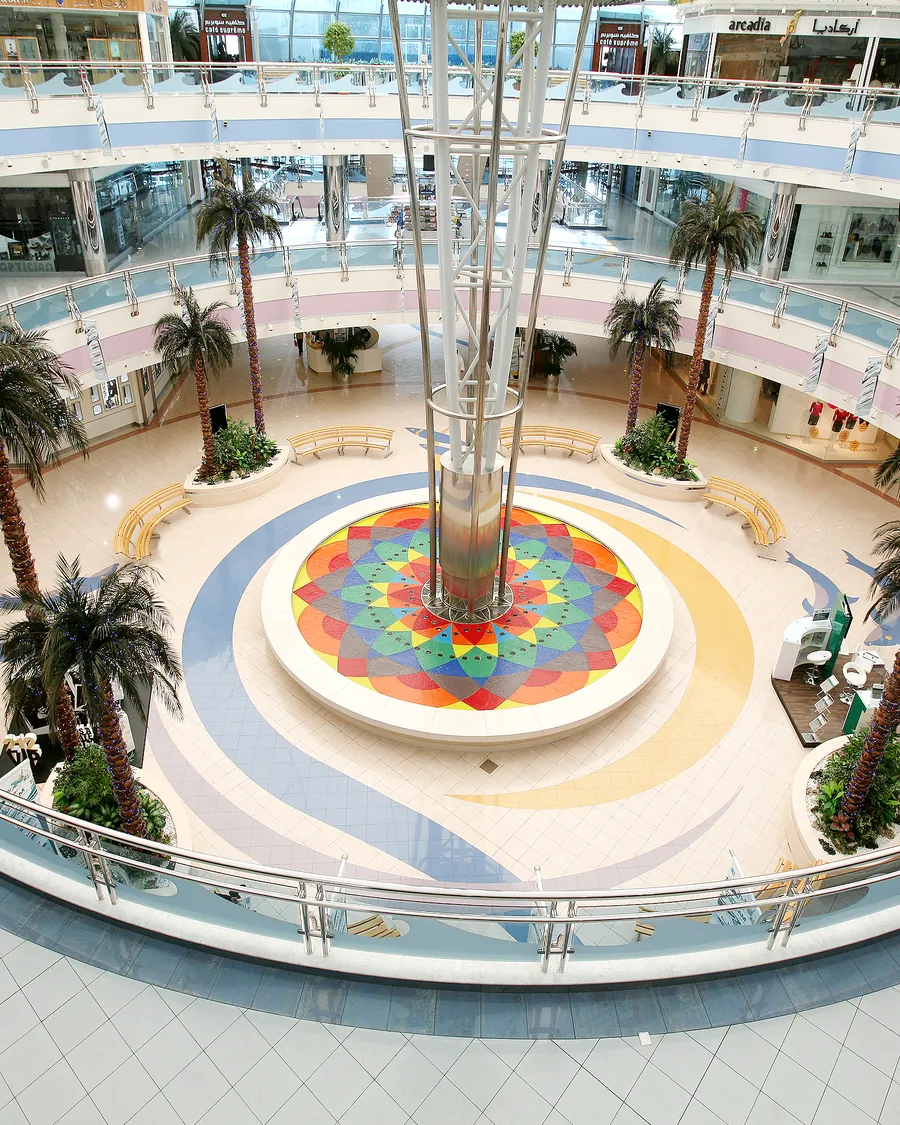 The fountain atrium of Marina Mall, Abu Dhabi